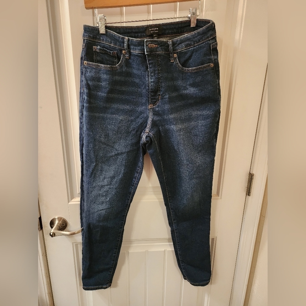 Banana Republic Curvy Skinny Jeans Size 31/12 Dark Wash Stretch Denim